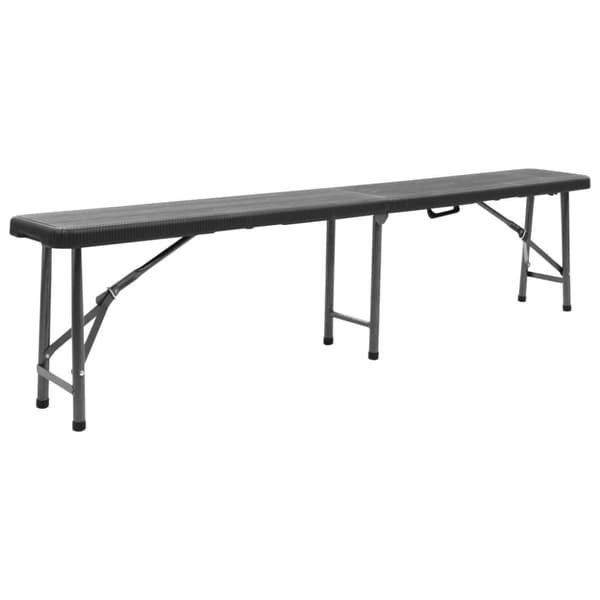 vidaXL foldbare havebænke 2 stk. 180 cm HDPE sort