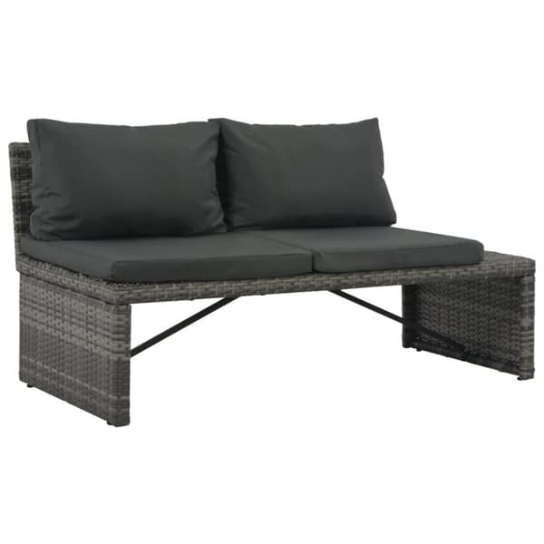 vidaXL haveloungesæt 3 dele med hynder polyrattan grå
