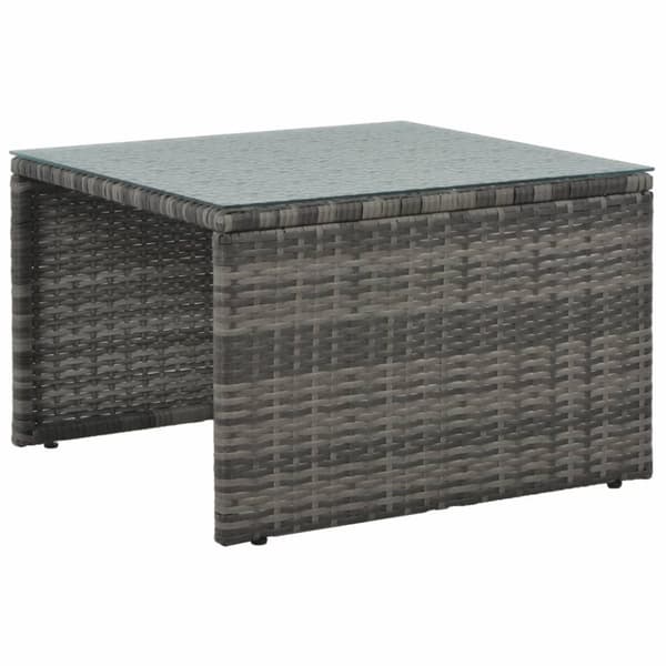 vidaXL haveloungesæt 3 dele med hynder polyrattan grå