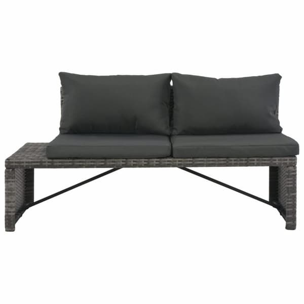 vidaXL haveloungesæt 3 dele med hynder polyrattan grå