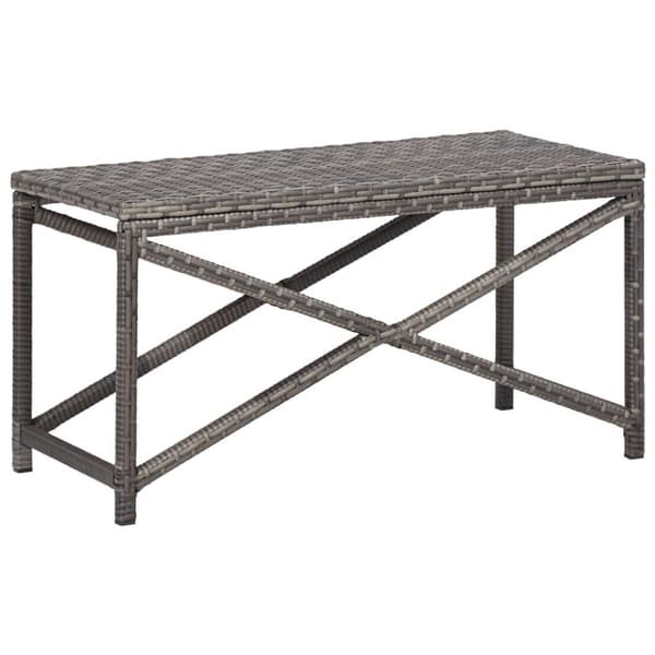 vidaXL havebænk 80 cm polyrattan grå