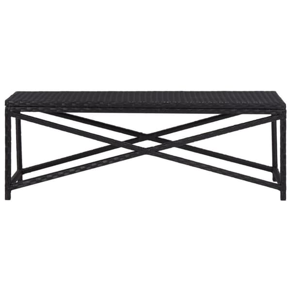 vidaXL havebænk 120 cm polyrattan sort