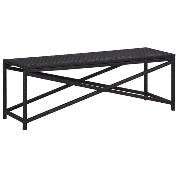 vidaXL havebænk 120 cm polyrattan sort