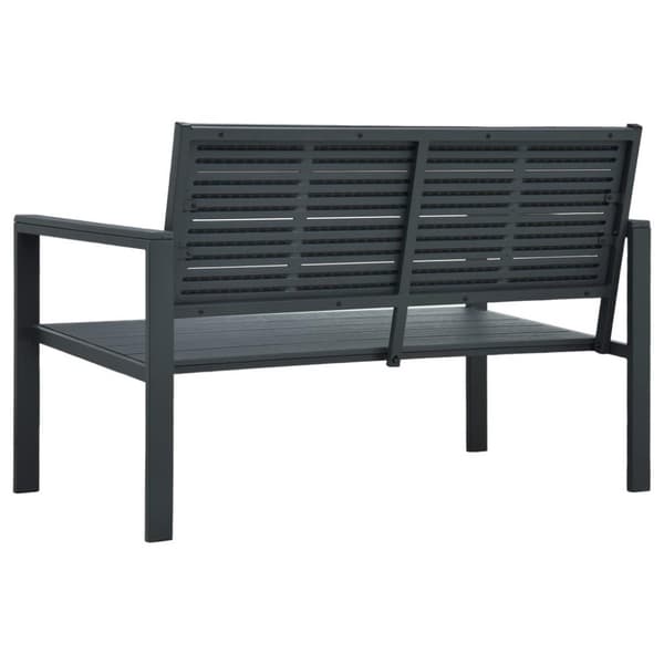 vidaXL Trädgårdsbänk 120 cm HDPE grå träutseende