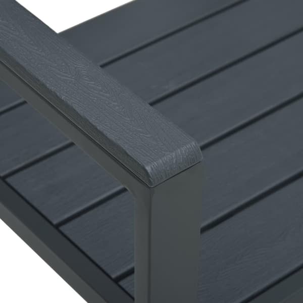 vidaXL Trädgårdsbänk 120 cm HDPE grå träutseende