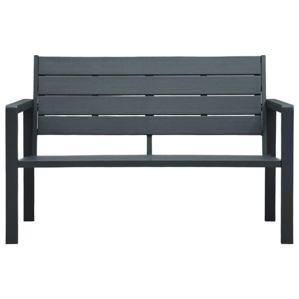 vidaXL Trädgårdsbänk 120 cm HDPE grå träutseende