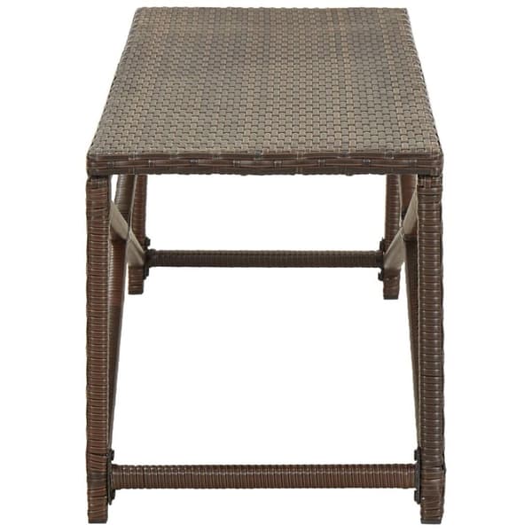vidaXL havebænk 120 cm polyrattan brun
