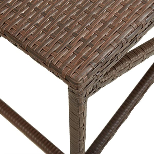 vidaXL havebænk 120 cm polyrattan brun
