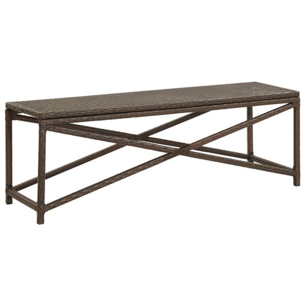 vidaXL havebænk 120 cm polyrattan brun
