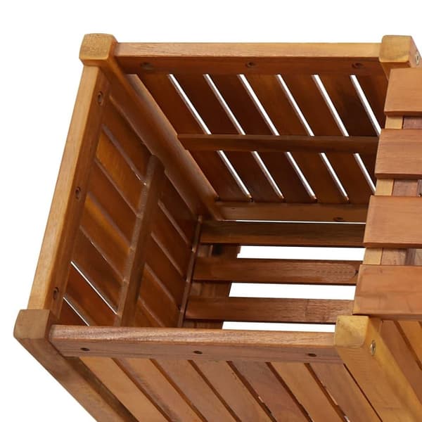 vidaXL Puutarhapenkki 2 kukkalaatikolla 150x30x40 cm täysi akaasiapuu