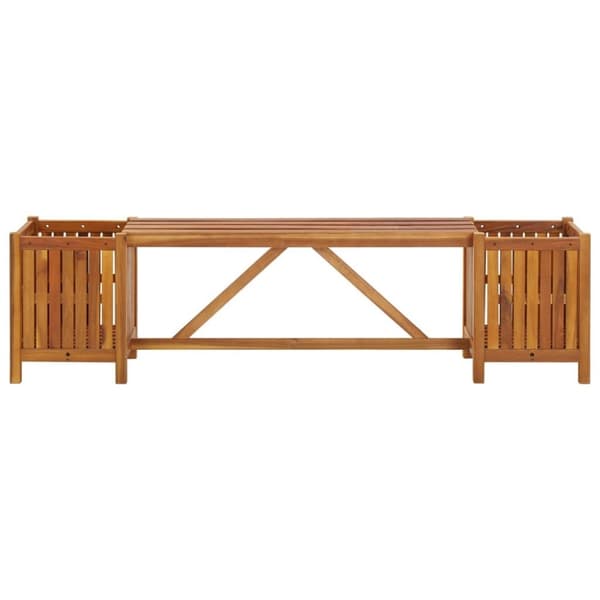 vidaXL Trädgårdsbänk med 2 odlingslådor 150x30x40 cm massivt akaciaträ