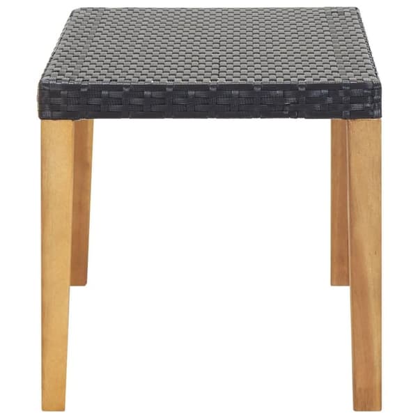 vidaXL Trädgårdsbänk 120 cm svart konstrotting och massivt akaciaträ