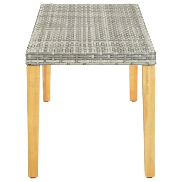 vidaXL havebænk 80 cm polyrattan grå