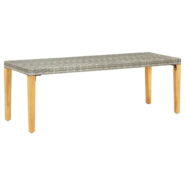 vidaXL Puutarhapenkki 80 cm polyrottinki harmaa