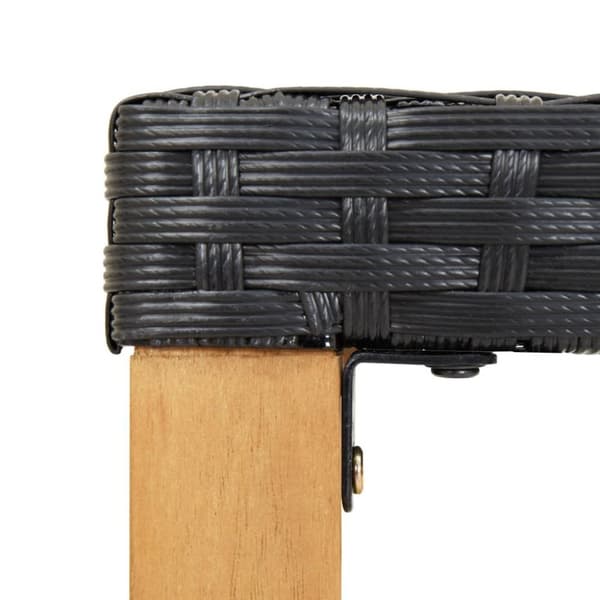 vidaXL havebænk 120 cm polyrattan og massivt akacietræ sort