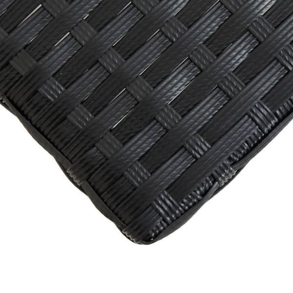 vidaXL havebænk 120 cm polyrattan og massivt akacietræ sort
