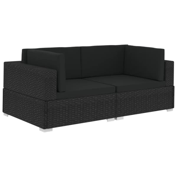 vidaXL hjørnesæde til sofa med hynder 2 stk. polyrattan sort