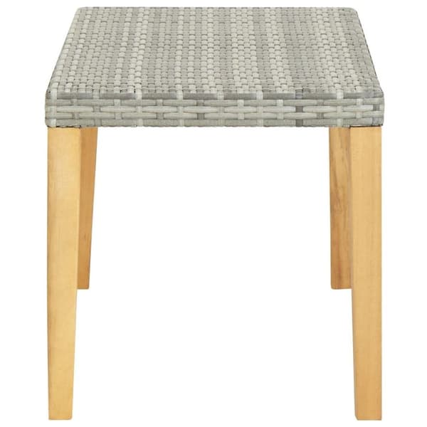 vidaXL havebænk 120 cm polyrattan og massivt akacietræ grå