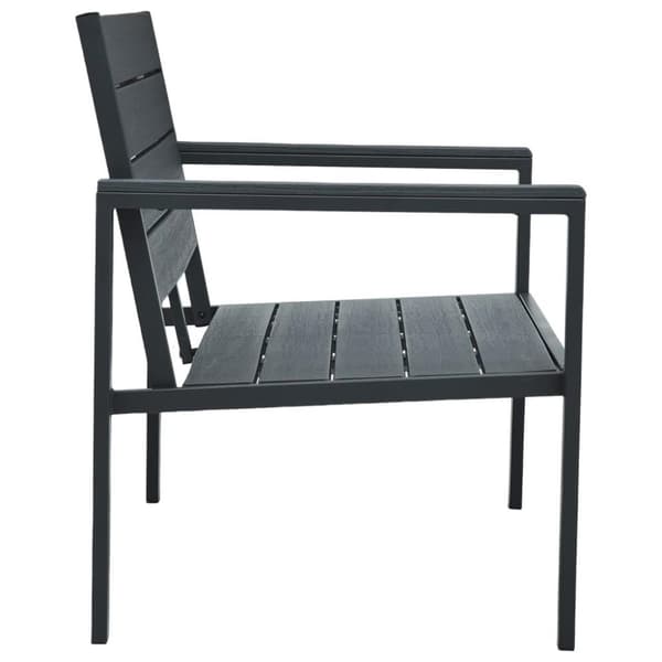 vidaXL Hagebenk 120 cm HDPE grå treutseende