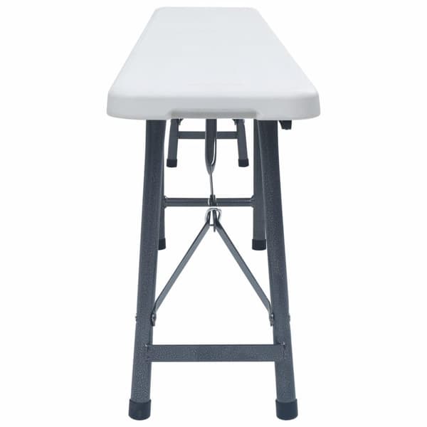 vidaXL Sammenleggbare hagebenker 2 stk 180 cm HDPE hvit