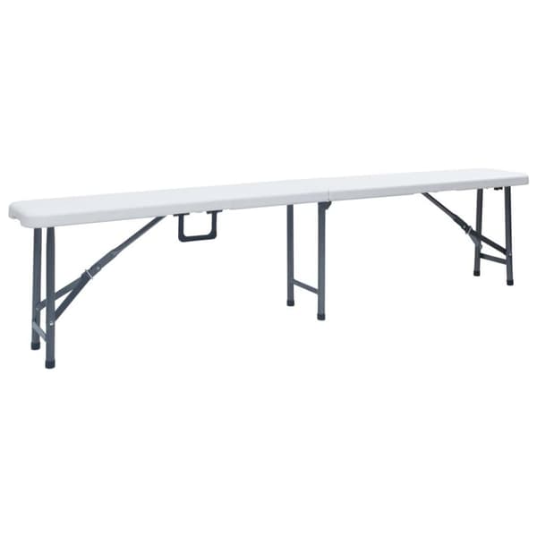 vidaXL Sammenleggbare hagebenker 2 stk 180 cm HDPE hvit
