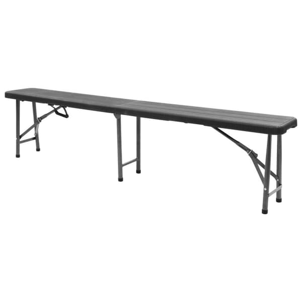 vidaXL Sammenleggbare hagebenker 2 stk 180 cm HDPE svart