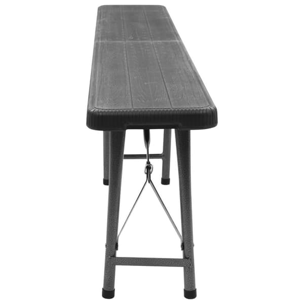 vidaXL Sammenleggbare hagebenker 2 stk 180 cm HDPE svart