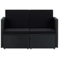 Miniatyrbillede 2 af 7: vidaXL 2-personers havesofa med hynder polyrattan sort