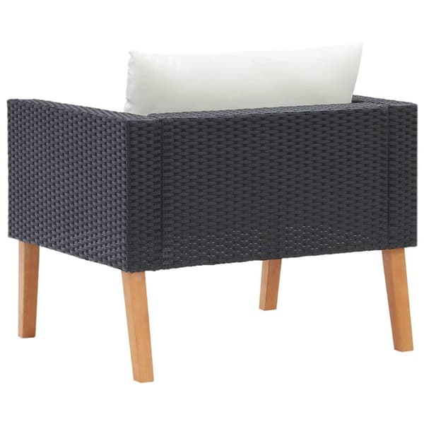 vidaXL 1-personssofa med hynder polyrattan sort