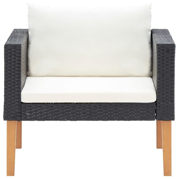 vidaXL 1-personssofa med hynder polyrattan sort