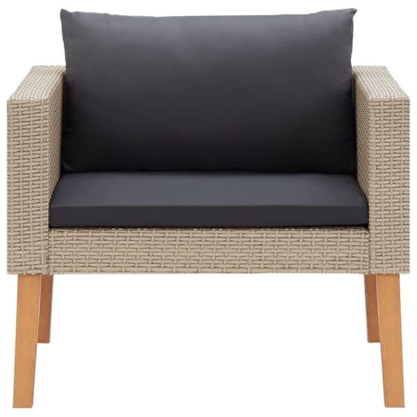 vidaXL Utendørs enkeltsofa med puter polyrotting beige