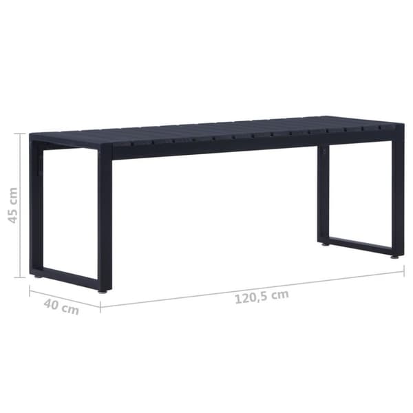vidaXL havebænk 120,5 cm PS-plade sort