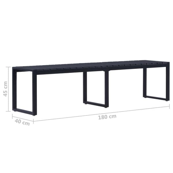vidaXL havebænk 180 cm PS-plade sort