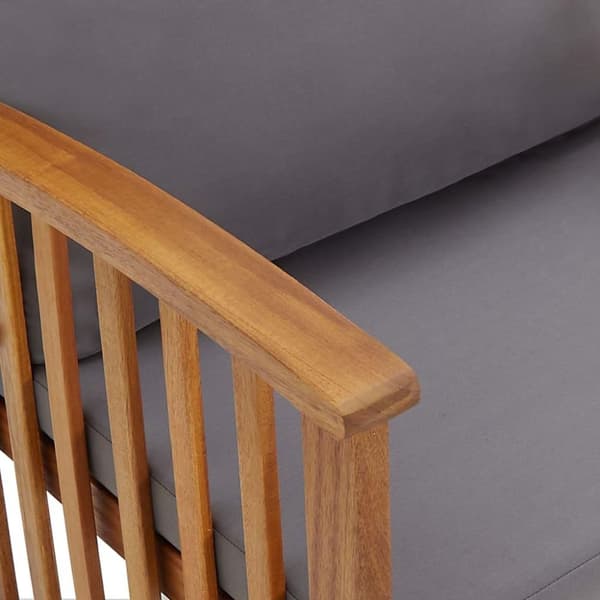 vidaXL Hagebenk med puter 119 cm heltre akasie
