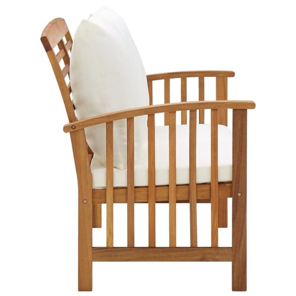 vidaXL Hagebenk med puter 119 cm heltre akasie