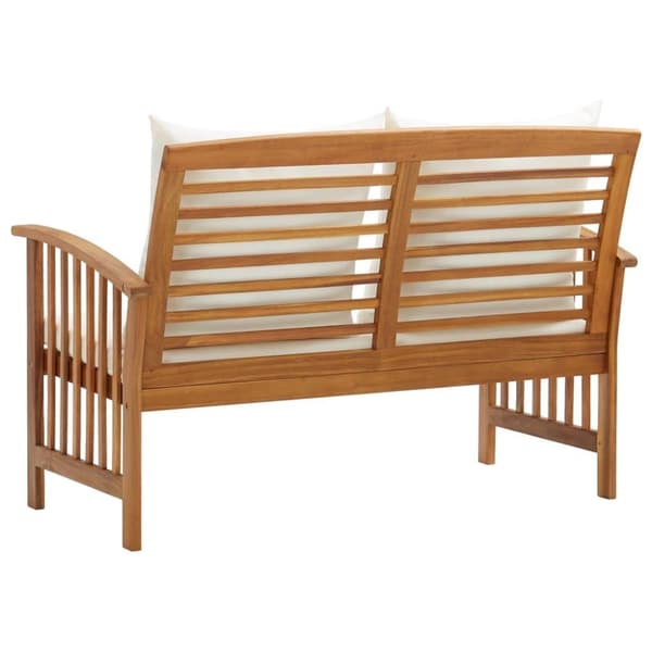 vidaXL Hagebenk med puter 119 cm heltre akasie