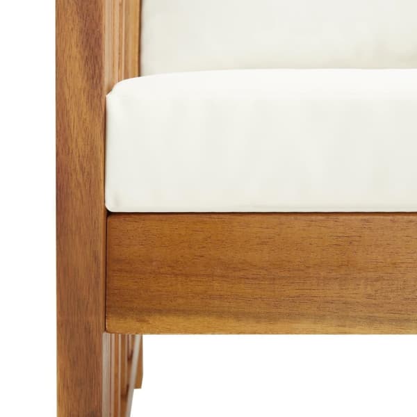 vidaXL Hagebenk med puter 119 cm heltre akasie