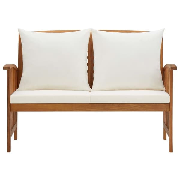 vidaXL Hagebenk med puter 119 cm heltre akasie