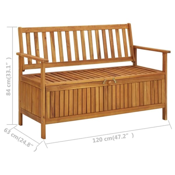vidaXL Oppbevaringsbenk hage 120 cm heltre akasie