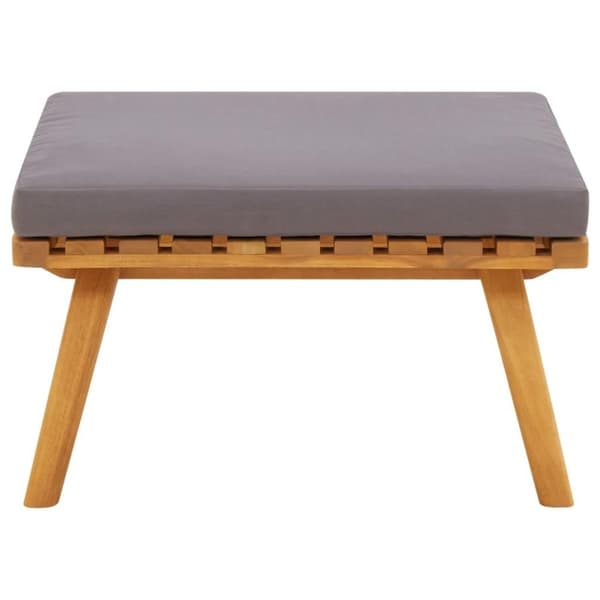 vidaXL Fotpall för trädgården med dyna 60x60x29 cm massiv akacia