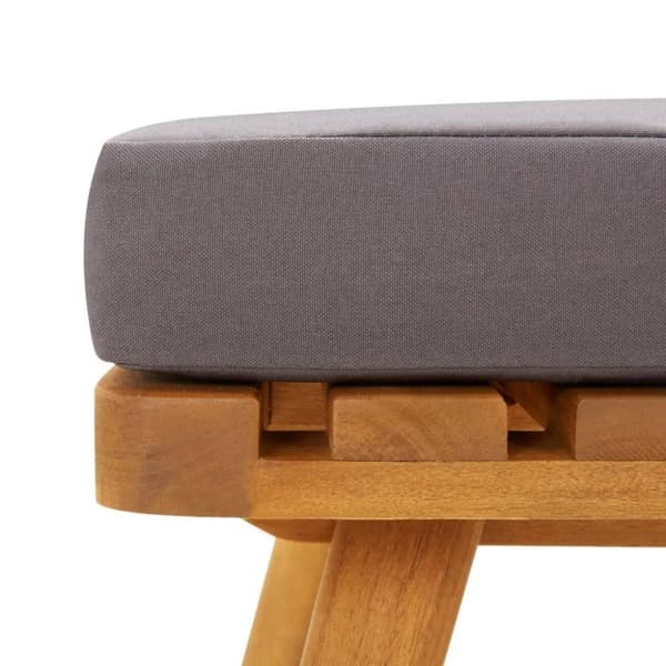 vidaXL Fotpall för trädgården med dyna 60x60x29 cm massiv akacia