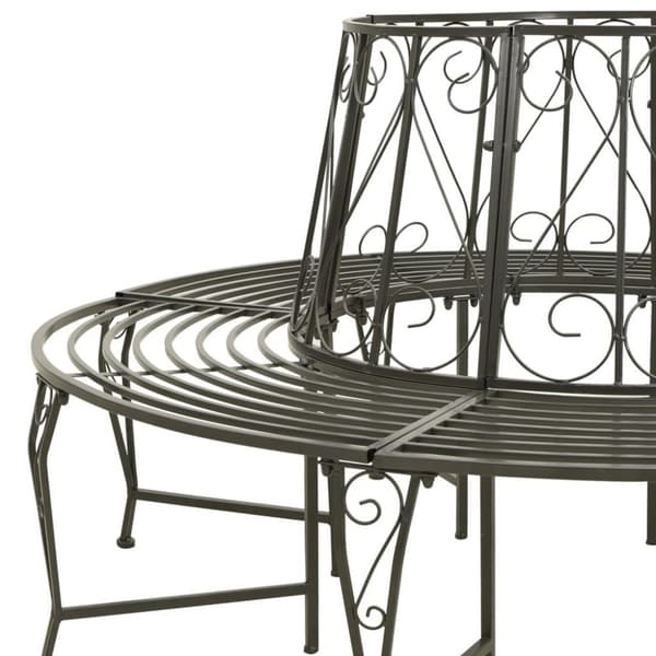 vidaXL Puutarhan puunympäryspenkki 160 cm teräs