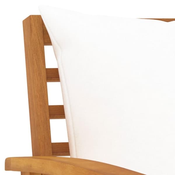 vidaXL Hagebenk 120 cm med kremhvit pute heltre akasie