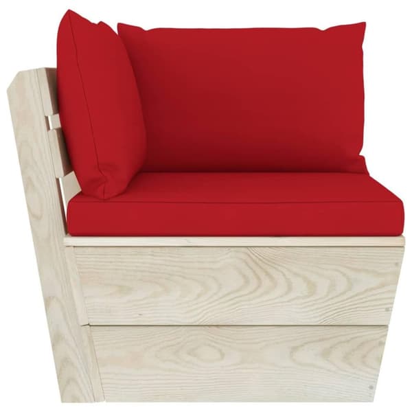 vidaXL Hörnsektion med dynor till pallsoffa impregnerat granträ