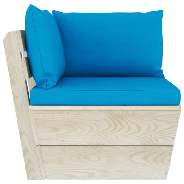 vidaXL Hörnsektion med dynor till pallsoffa impregnerat granträ