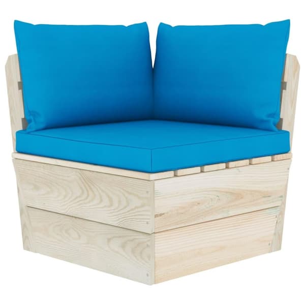 vidaXL Hörnsektion med dynor till pallsoffa impregnerat granträ