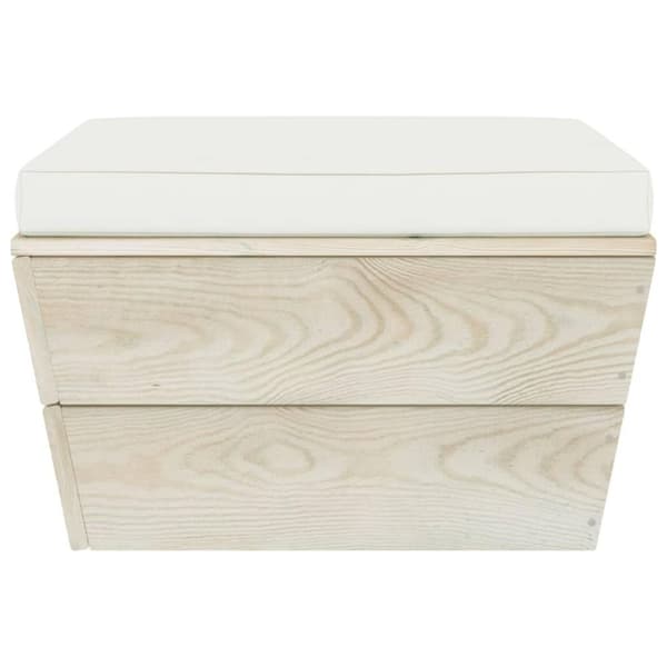 vidaXL Ottoman med dyna till pallsoffa impregnerat granträ