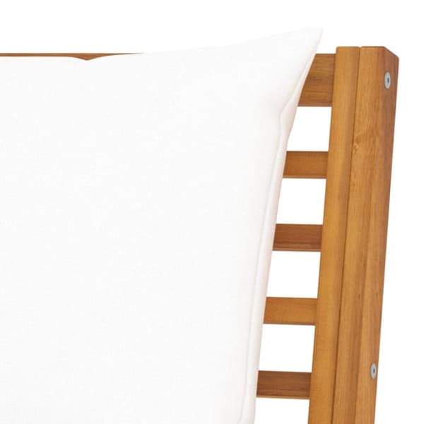 vidaXL Hagebenk med kremhvit pute 114,5 cm heltre akasie