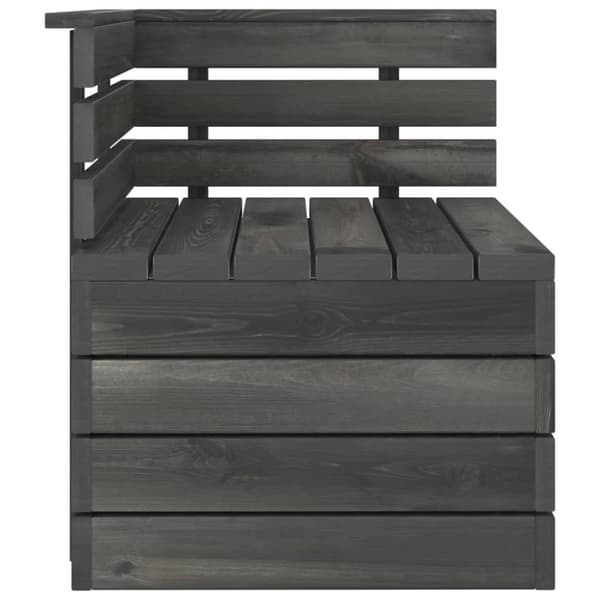vidaXL Pallesofa for hjørne heltre furu mørkegrå