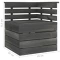 Miniatyrbild 6 av 6: vidaXL Pallesofa for hjørne heltre furu mørkegrå